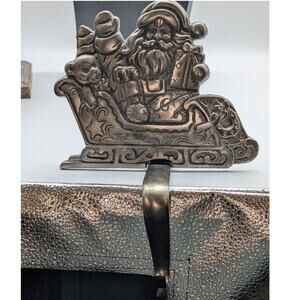 Christmas Santa in Sleigh Heavy Cast Iron Stocking Hanger